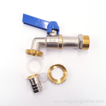 Brass faucet with blue handle